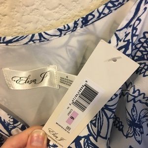 Eliza J Dresses - NWT Eliza J cold shoulder blue printed dress Eliza J Dresses - NWT Eliza J cold shoulder blue printed dress
